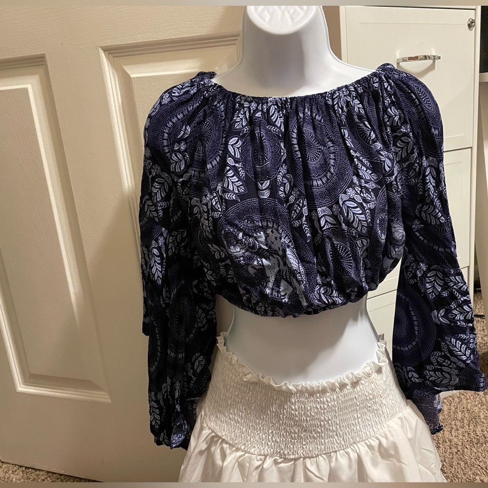 Bohemian Bell Sleeve Crop Top